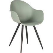 LABEL51 Eetkamerstoel Luca - Forest - Kunststof - Zwart Metalen Frame