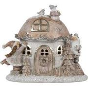 Clayre & Eef Decoratie Huis met LED Beige Polyresin