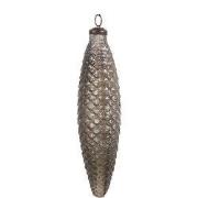 Clayre & Eef Kerstbal Zilverkleurig Bruin Glas