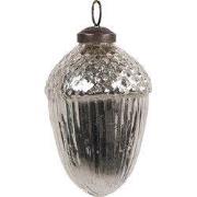Clayre & Eef Kerstbal Zilverkleurig Glas