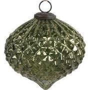 Clayre & Eef Kerstbal Groen Glas