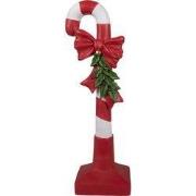 Clayre & Eef Kerstdecoratie Beeld Zuurstok Rood Wit Polyresin