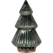 Clayre & Eef Kerstdecoratie met LED-verlichting Kerstboom Groen Glas