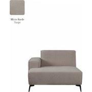 LABEL51 Bank Nero - Taupe - Micro Suede - Longchair Arm Links Voorstaa...