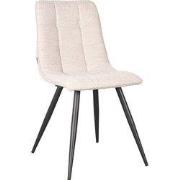 LABEL51 Eetkamerstoel Jelt - Naturel - Boucle - Zwart Metalen Frame