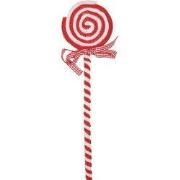 Clayre & Eef Kerstdecoratie Lolly Rood Wit Kunststof
