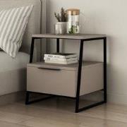 Nachtkastje Pal Mokka Zwart Melamine 45x50x41 cm