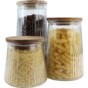 OTIX Voorraadpotten - Glas - met Deksel - Snoeppotten - Set van 3 -  V...