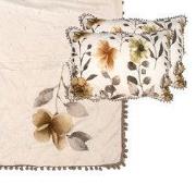 Clayre & Eef Bedsprei Wit Grijs Polyester