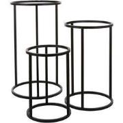 Mica Decorations Cachet Plantstandaard - 75x43 cm - Zwart - Set van 3