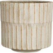Mica Decorations Bloempot Apiro - 27x27x25 cm - Cement - Off Wit