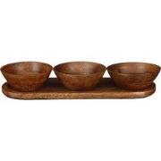Mica Decorations Tomar Schaal - 36x12x5 cm - Hout - Donkerbruin