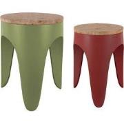 Leitmotiv - Kruk Set Double Funky - Army green & red ochre