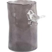 Present Time - Vaas Bird On Branch Small - Donkergrijs