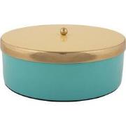 Present Time - Opbergbox Double Funky Large - Turquoise blue & soft ye...