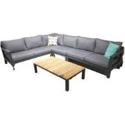 Midori loungeset dark grey 340x260 cm inclusief mixed grey kussens
