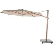 Parasol Siesta Premium 350 cm dia. zand met houtlook frame 4SO