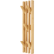 Rijk bamboe houten wandkapstok naturel - 60 x 14 cm