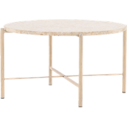 Thora ronde salontafel beige - met stenen blad - Ø 70 cm