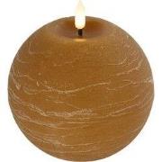 Ledkaars Lyon ro 12x12x12 cm amber