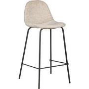 Barstoel Beige - Stof - 42x45x88cm - Barstoel Saar - Set van 2