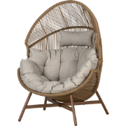 Ayla rattan tuin loungestoel beige