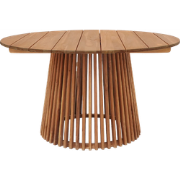 Lidewij ronde teakhouten tuintafel naturel - Ø 120 cm