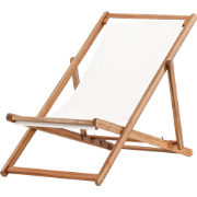 Eileen houten strandstoel naturel met witte zitting