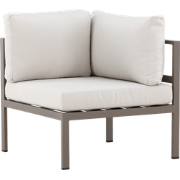 Glen aluminium modulair tuin hoekelement taupe met beige zitkussens - ...