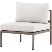 Glen aluminium modulair tuin bankelement taupe met beige zitkussens - ...