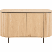 Dressoir met 2 deuren en zijkanten met groefeffect L120 cm - MALAGA