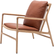 Dedo easy chair whitewash - dakar leather whisky zitting
