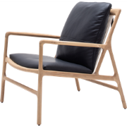 Dedo easy chair whitewash - dakar leather black zitting