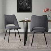 Eetkamerstoel set van 2 grijs gestoffeerd incl. montagemateriaal Gesto...