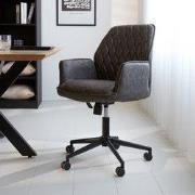 Industriële draaibare bureaustoel Novan antraciet