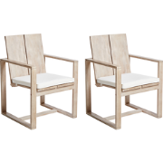 AZZANELLO - Tuinstoel set van 2 - Gebroken wit - Acaciahout