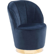 ALBY - Fauteuil - Donkerblauw - Fluweel
