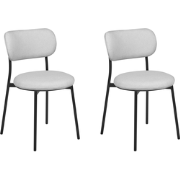 CASEY - Eetkamerstoelen set van 2 - Lichtgrijs - Polyester