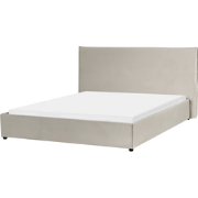 LAVAUR - Tweeperoonsbed - Taupe - 160 x 200 cm - Fluweel