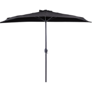 GALATI - Halfronde parasol - Zwart - 270 cm - Polyester