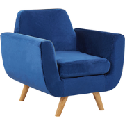 BERNES - Fauteuil - Marineblauw - Fluweel