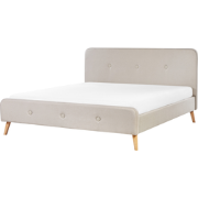 RENNES  - Tweepersoonsbed - Lichtbeige - 180 x 200 cm - Polyester
