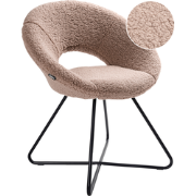 RACHEL - Fauteuil - Taupe - Bouclé