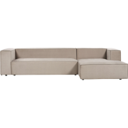 VERNON - Hoekbank 3-zits - Taupe - Linkszijdig - Polyester