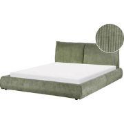 VINAY - Tweepersoonsbed - Olijfgroen - 160 x 200 cm - Corduroy