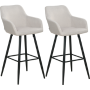 CASMALIA - Barkruk set van 2 - Taupe - Fluweel