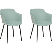 ELIM - Eetkamerstoel set van 2 - Mintgroen - Polyester