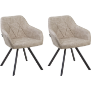 MONEE - Eetkamerstoel - Beige - Polyester