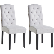 SHIRLEY - Eetkamerstoel - Grijs - Polyester