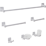 TALARA - 6-delige badkamer hardware set - Zilver - Aluminium